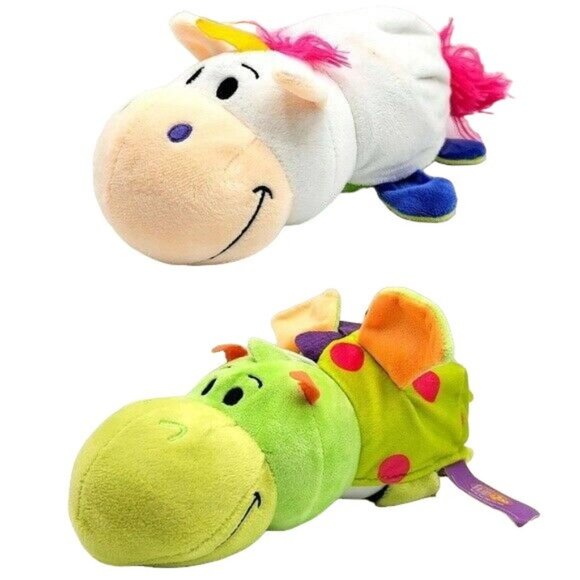 FlipaZoo Reversible Persephone Unicorn Imogen Dragon Plush White Green 14" Wings - Picture 1 of 12
